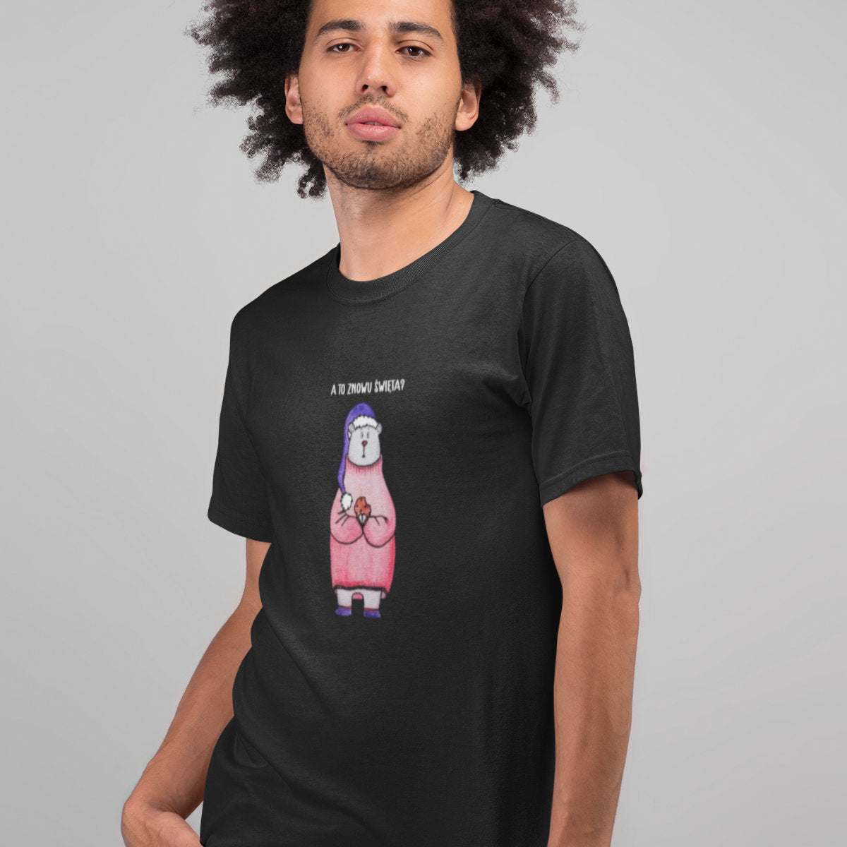Czarny UNISEX T-shirt A to znowu Święta?