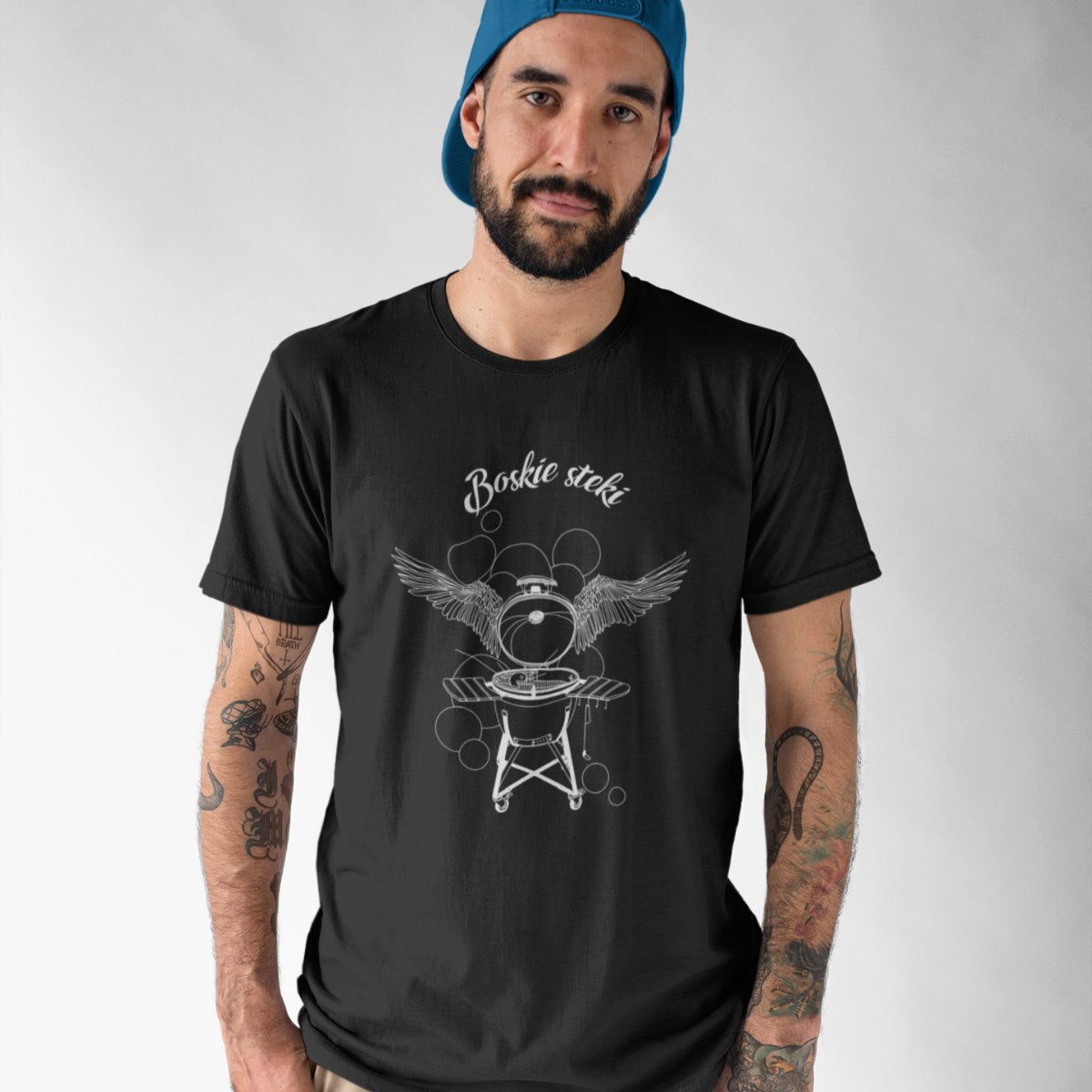 Czarny UNISEX T-shirt Boskie steki