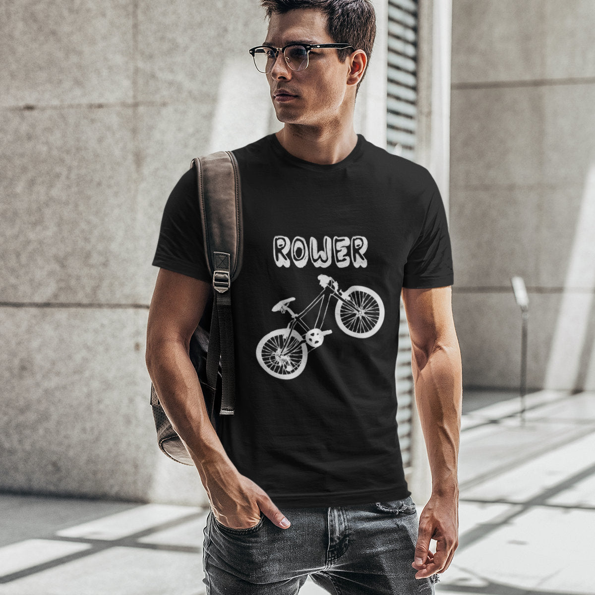 Czarna koszulka UNISEX "ROWER"