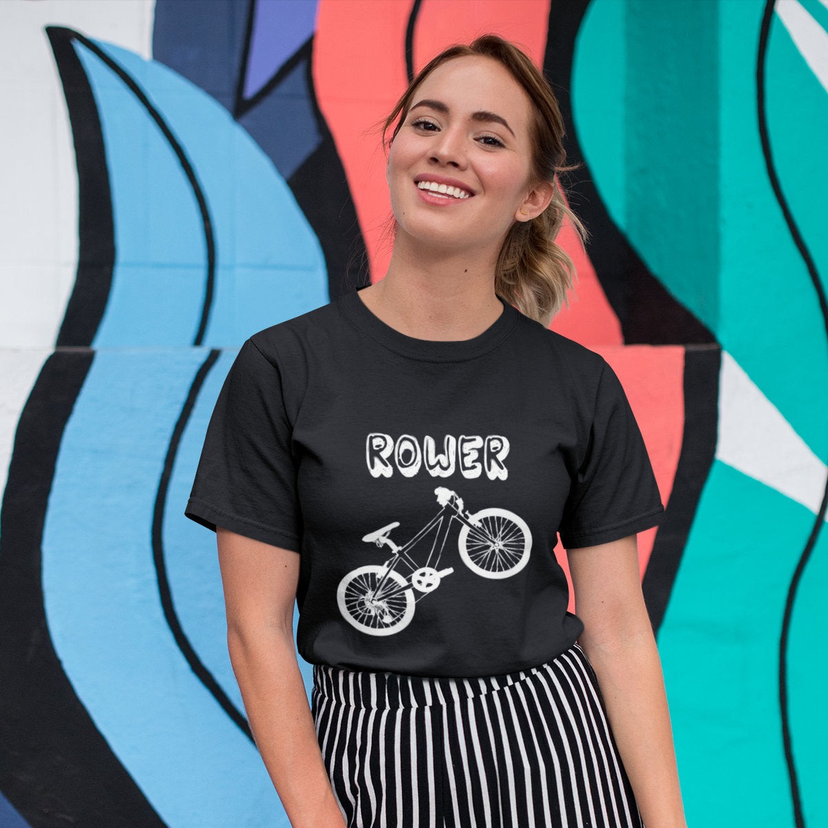 Czarna koszulka UNISEX "ROWER"