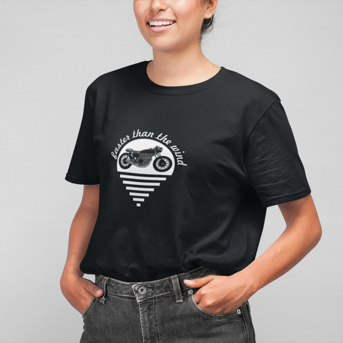 Czarna T-shirt Faster than the wind