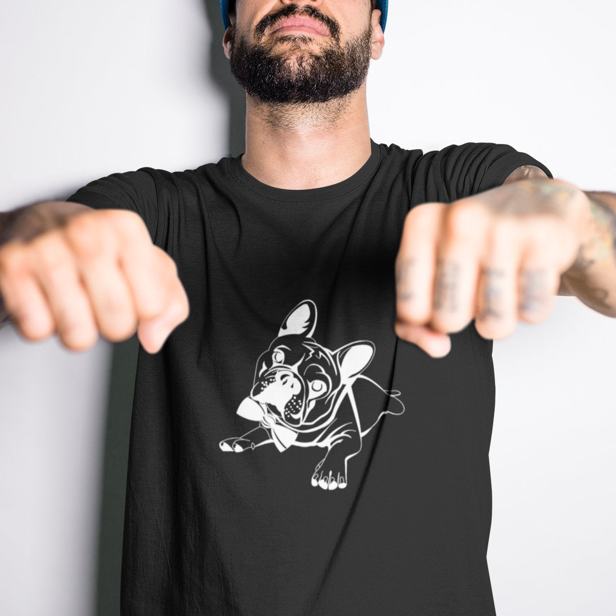 Czarna T-shirt buldog francuski