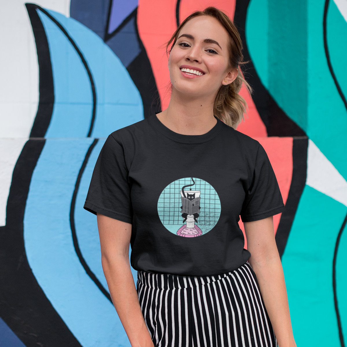 Czarny T-shirt Poświęcenie czasu dla siebie