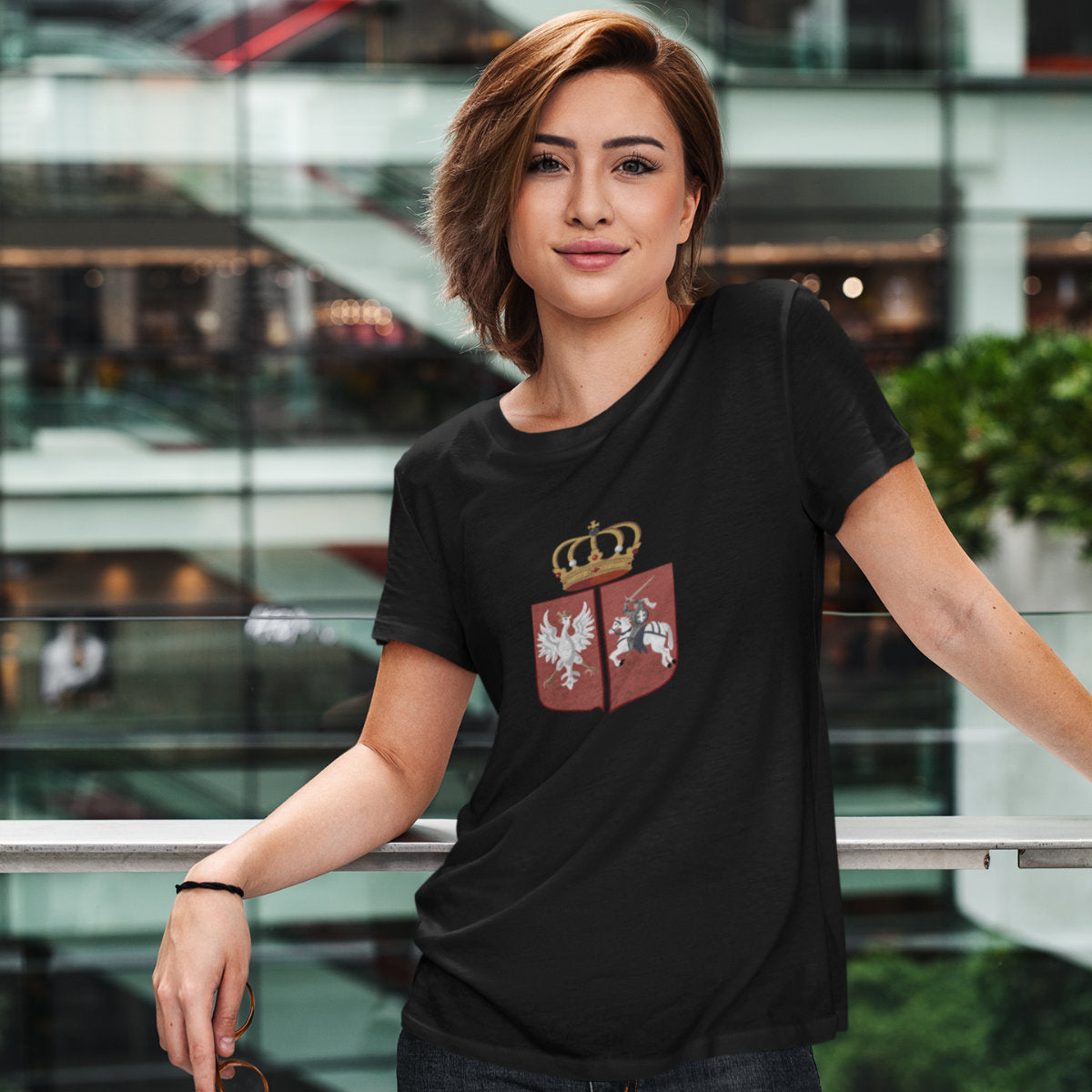 Czarny UNISEX T-shirt Herb powstańczy