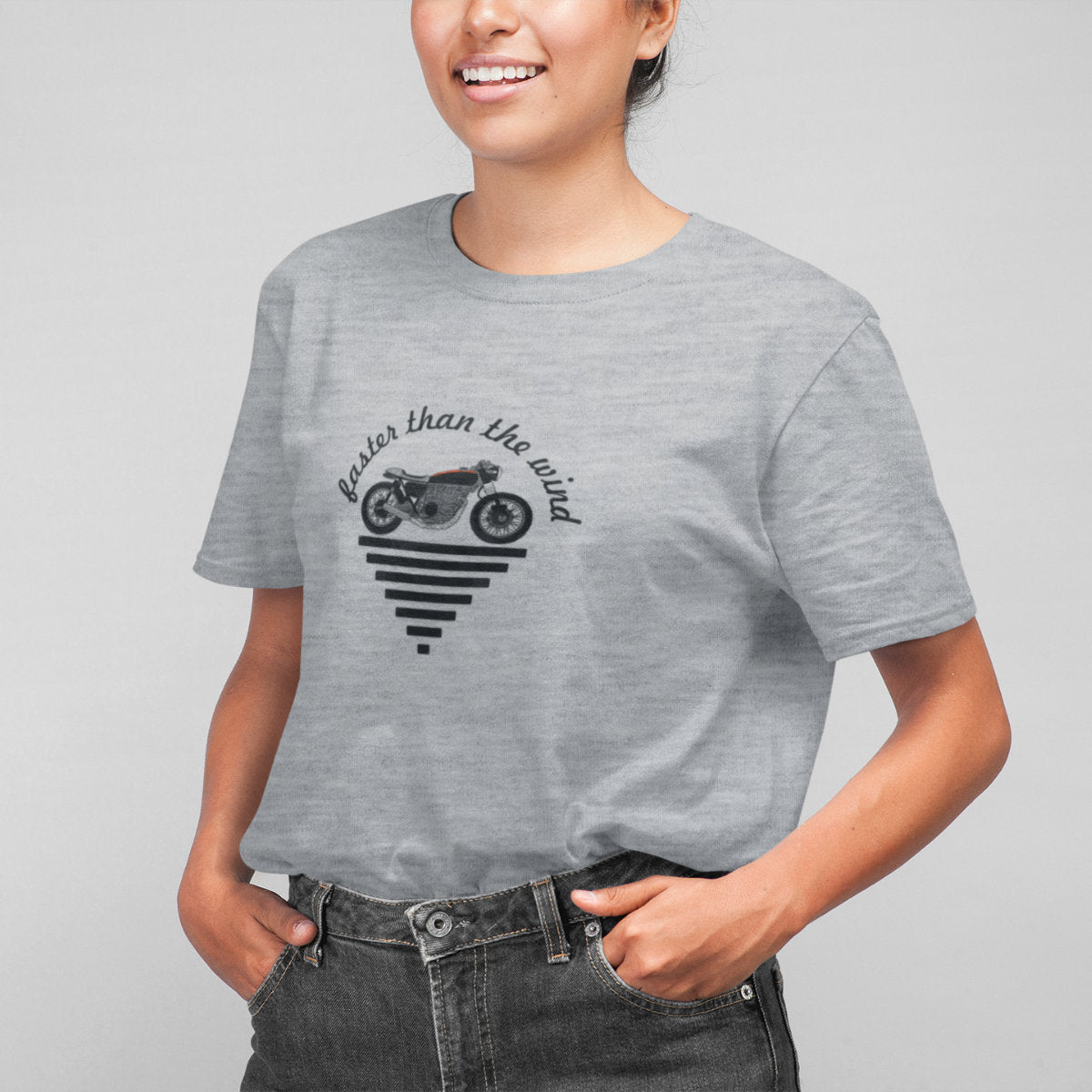 Melanżowa szara T-shirt Faster than the wind