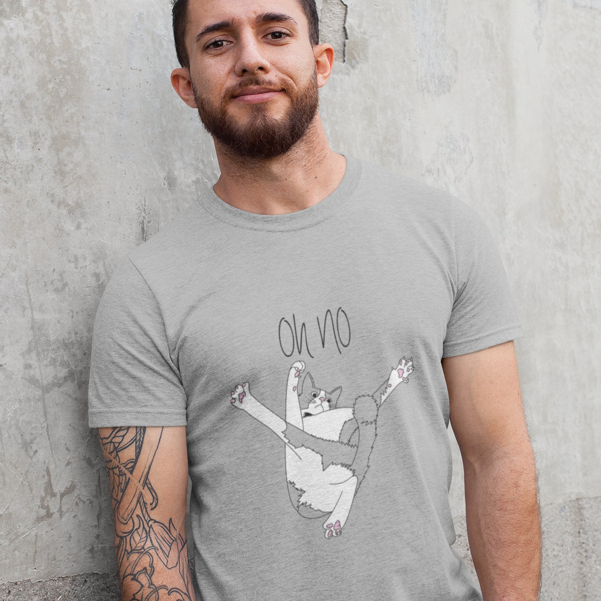 Melanżowa szara T-shirt Oh no