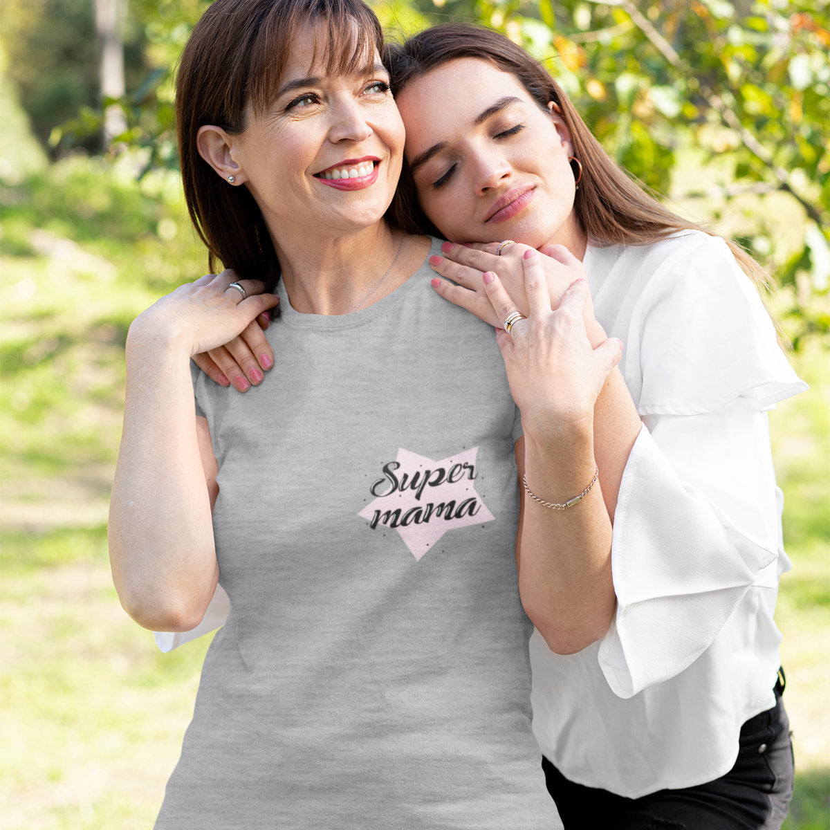 Szary Melanżowy UNISEX T-shirt Super mama