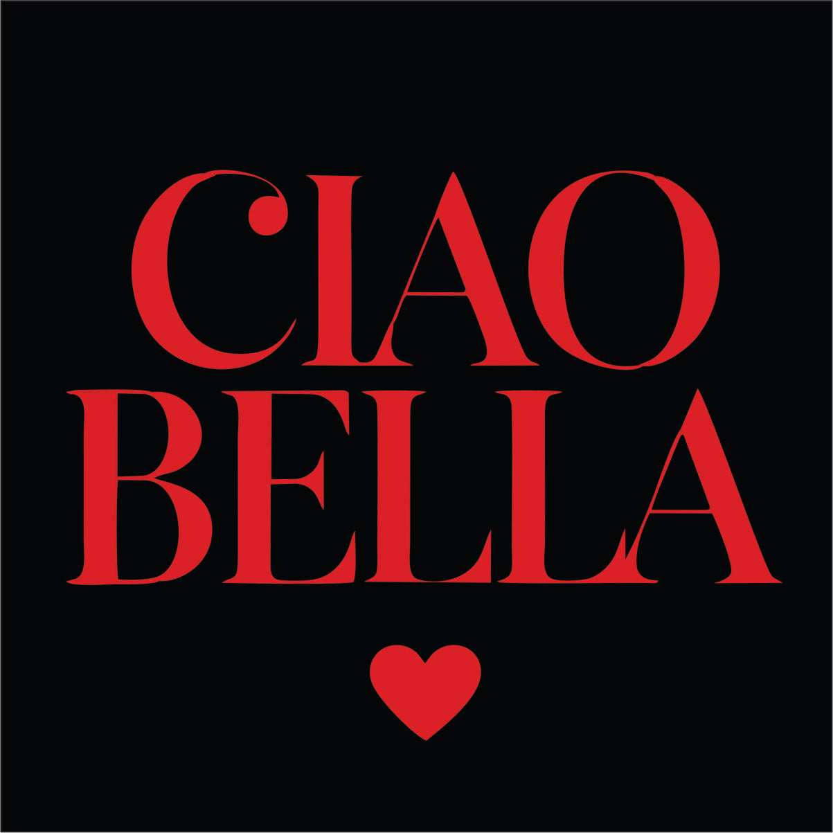 Czarna UNISEX koszulka "CIAO BELLA"