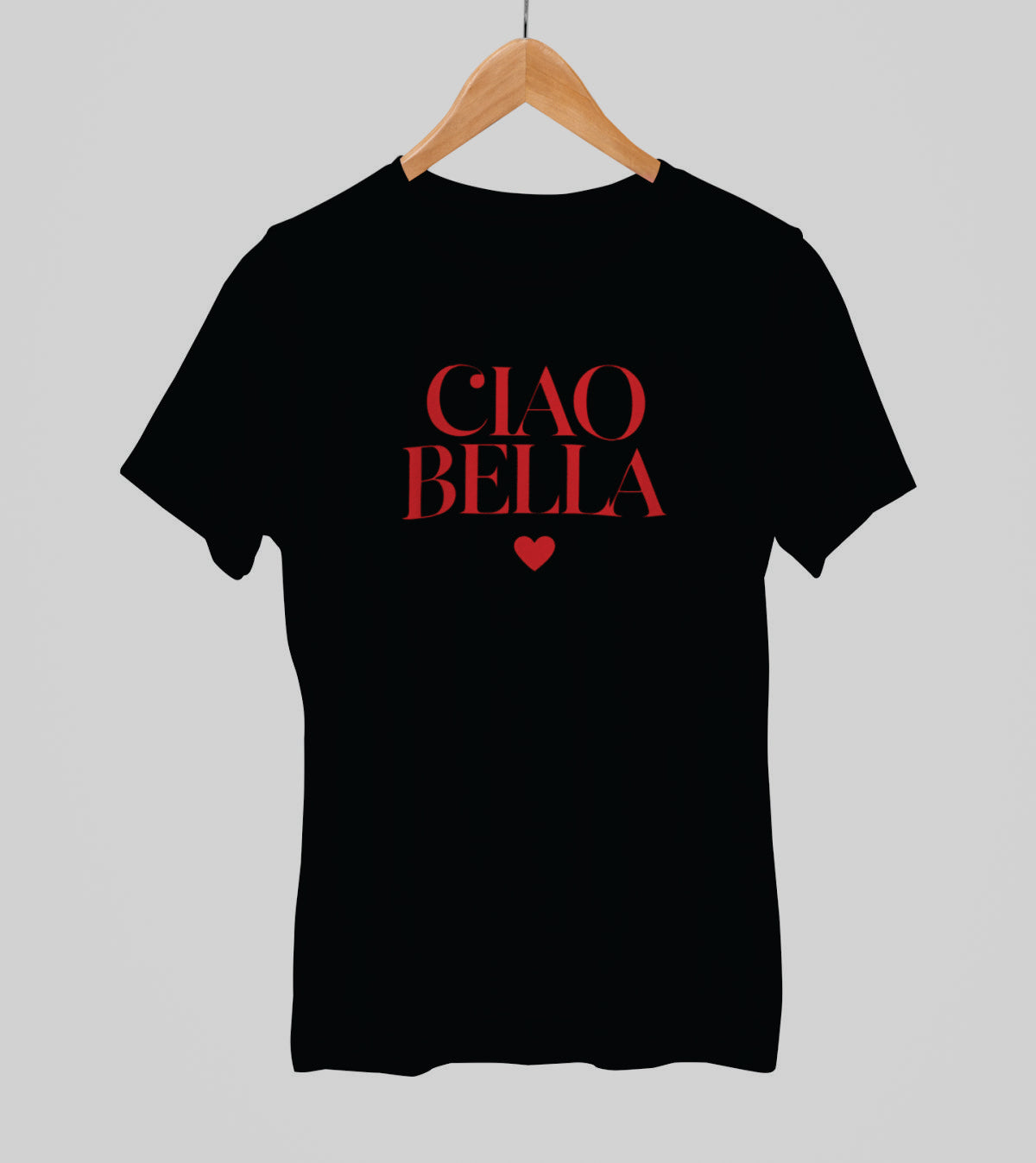 Czarna UNISEX koszulka "CIAO BELLA"