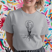 Szary melanżowy T-shirt Żarówka