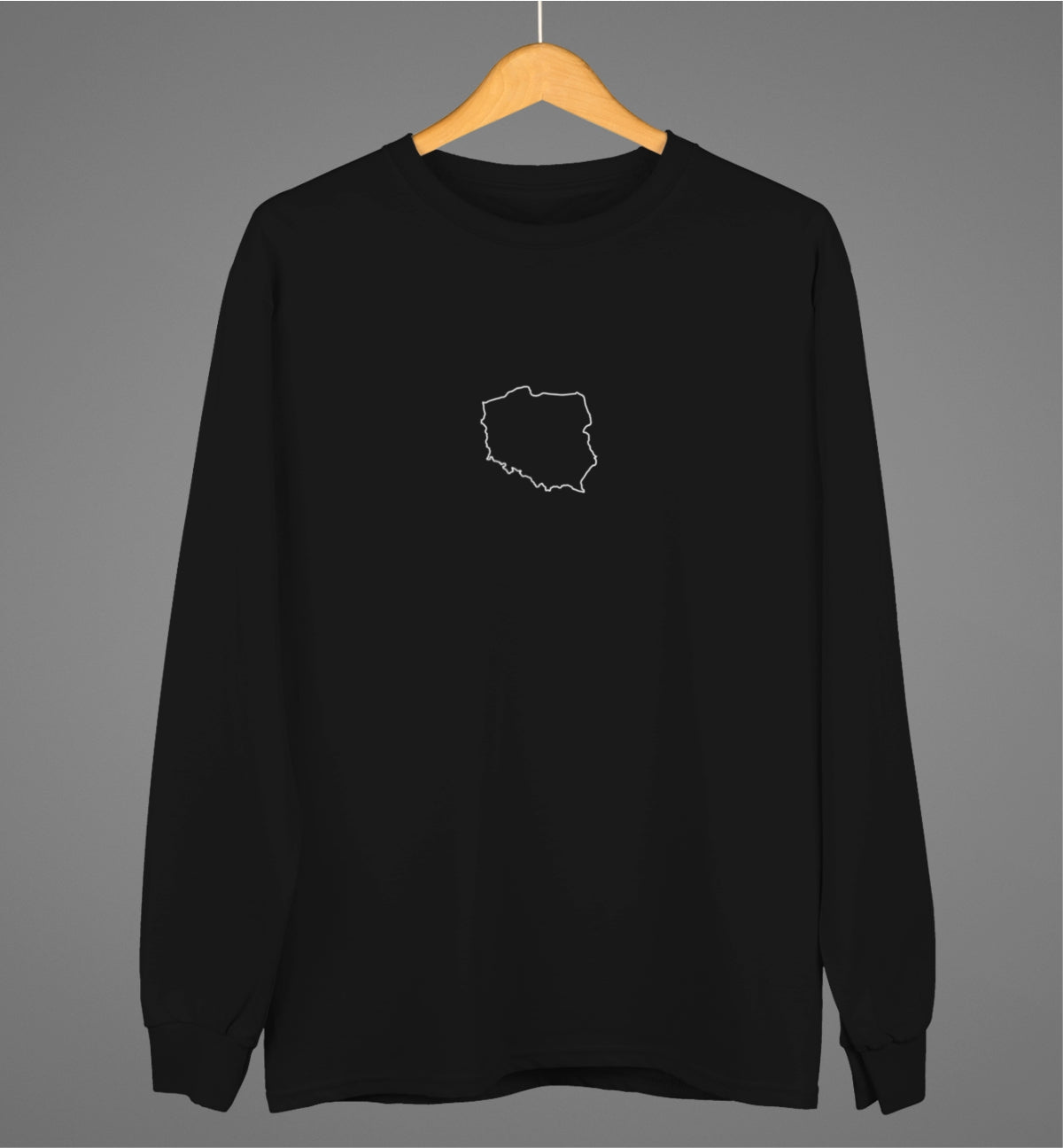 Czarny T-shirt UNISEX Kształt Polski