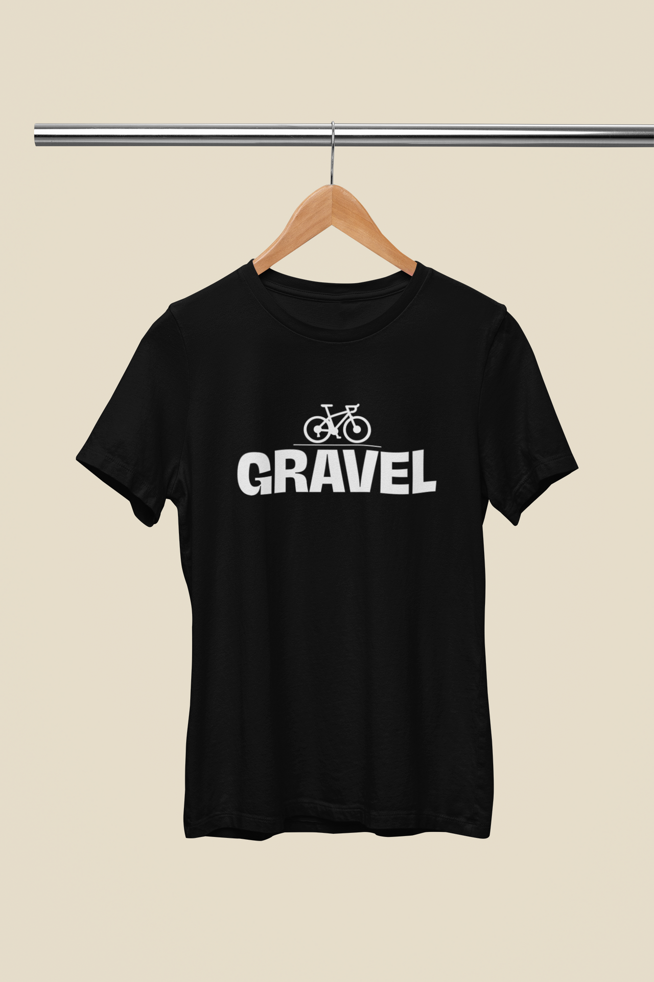 Czarna koszulka unisex dla rowerzysty "Gravel"