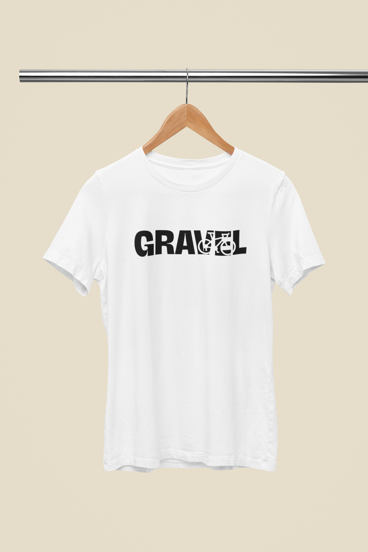 Biała koszulka unisex dla rowerzysty "GO Gravel"