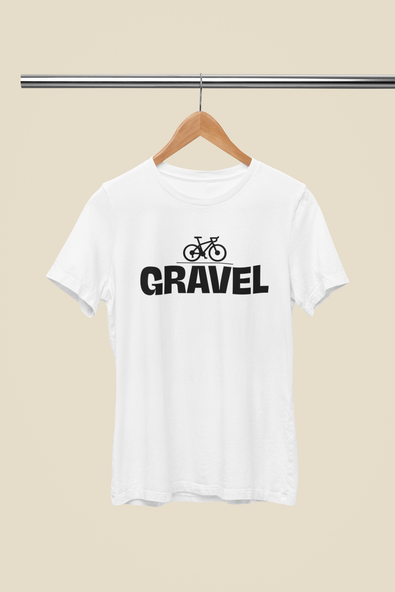 Biała koszulka unisex dla rowerzysty "Gravel"