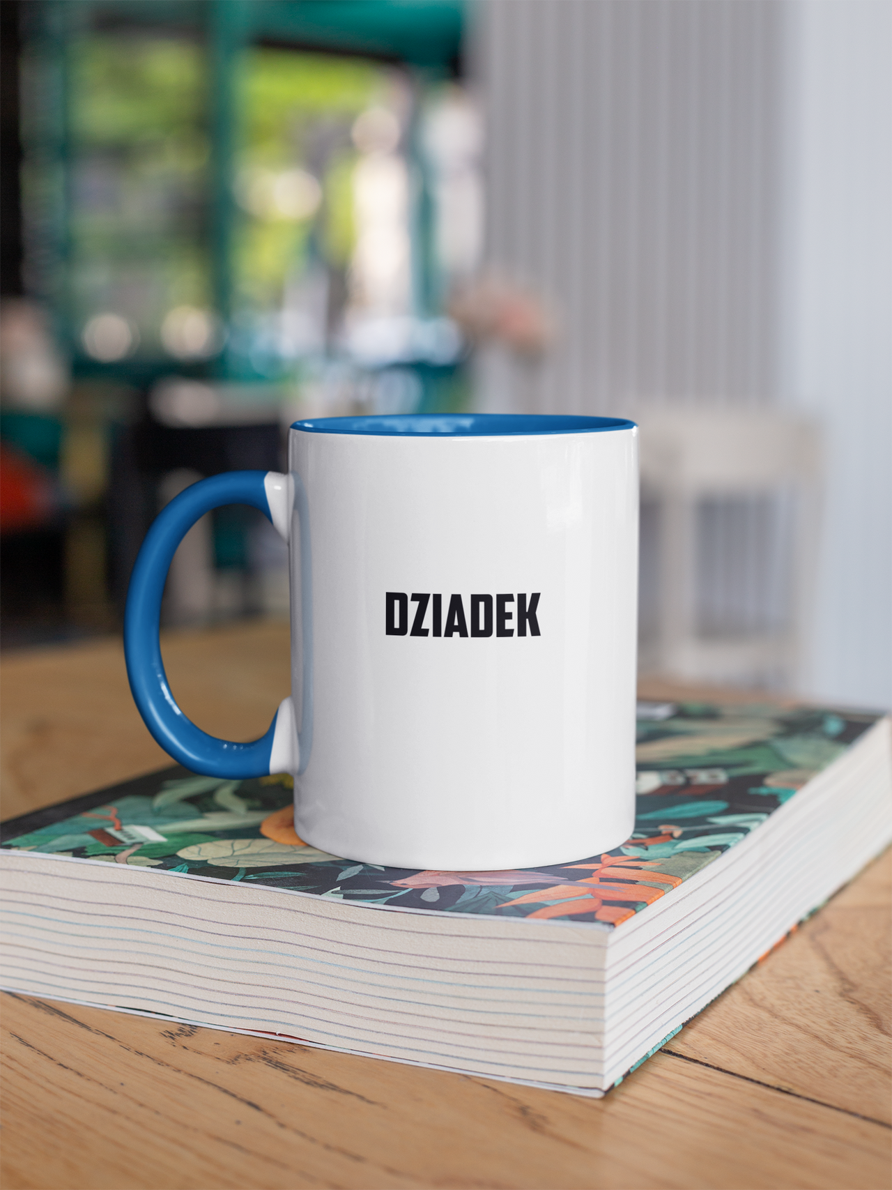 Kubek z niebieskim wnętrzem Dziadek