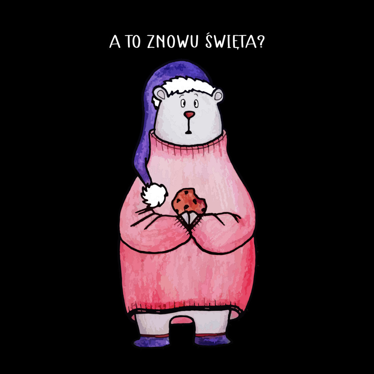 Czarny UNISEX T-shirt A to znowu Święta?