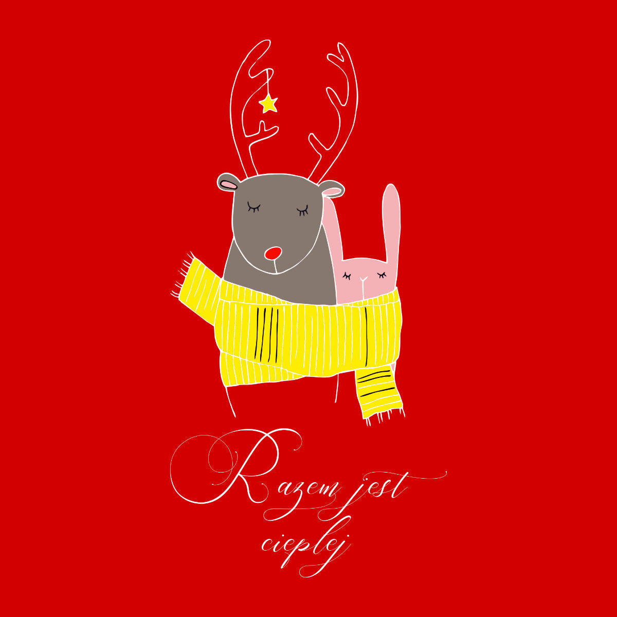 UNISEX Czerwona bluza Razem jest cieplej