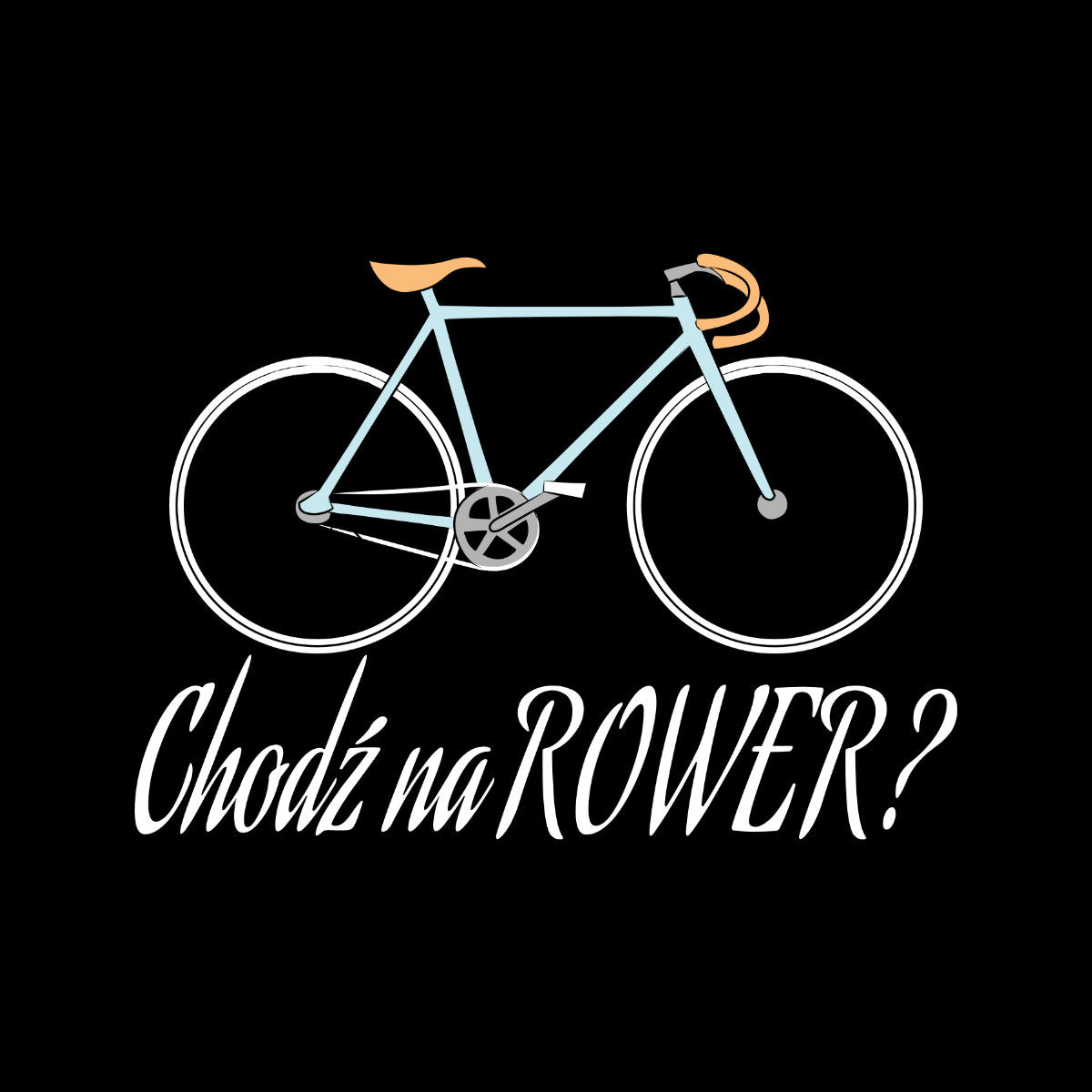 Czarna koszulka UNISEX "CHODŹ NA ROWER?"