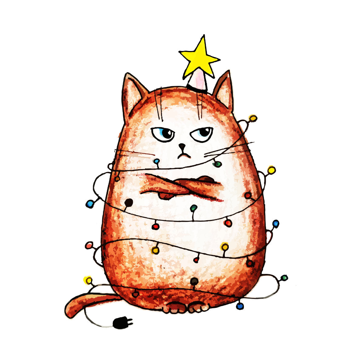 UNISEX Biała bluza Zły kot