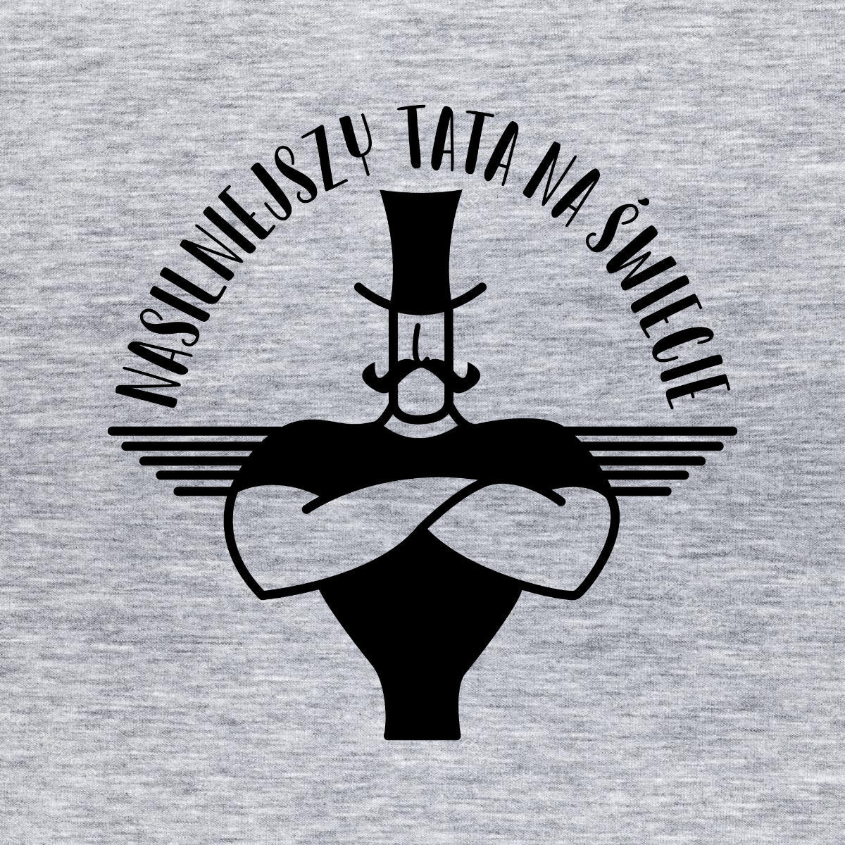 Szary Melanżowy UNISEX T-shirt Nasilniejszy tata na świecie