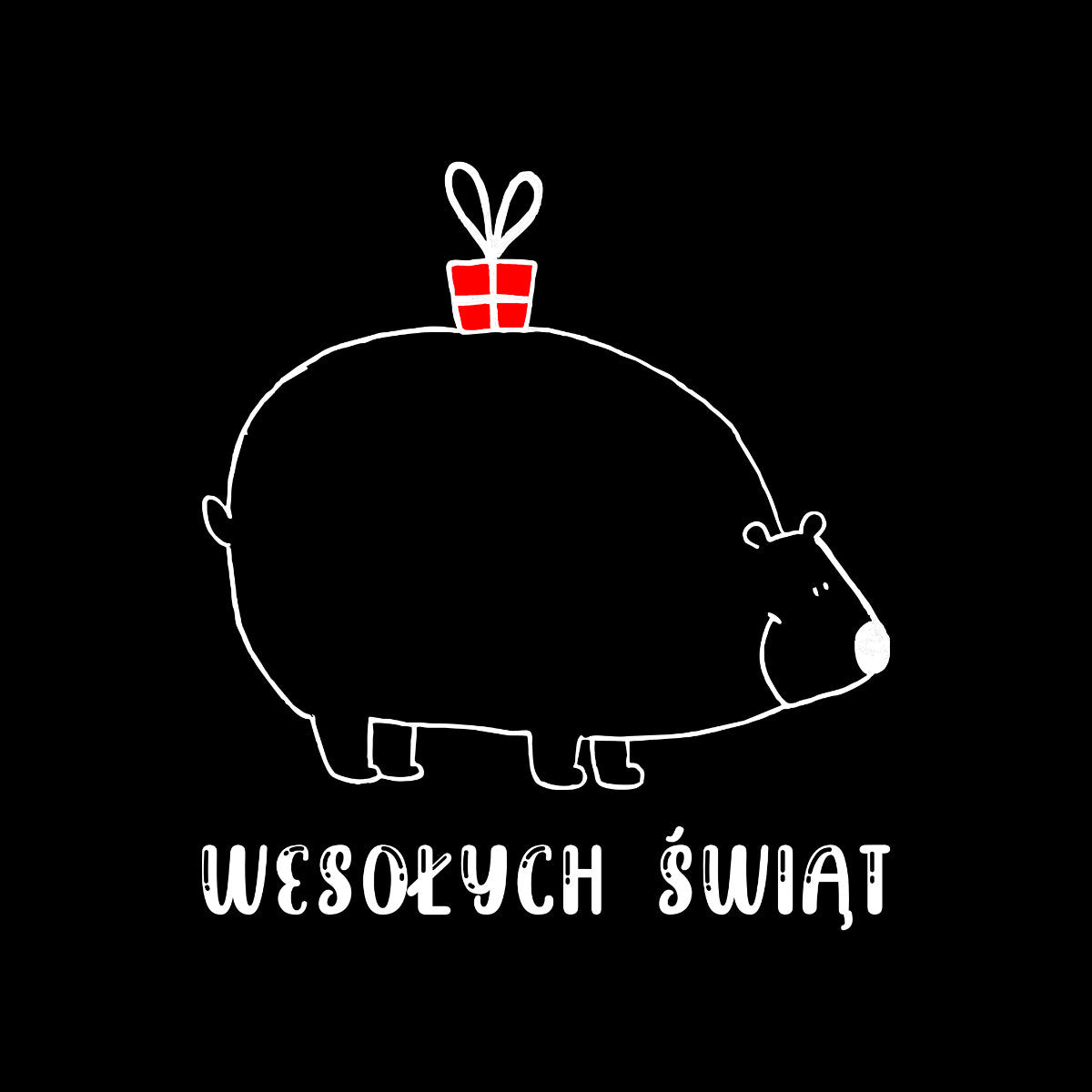 Czarny UNISEX T-shirt Wesołych Świąt