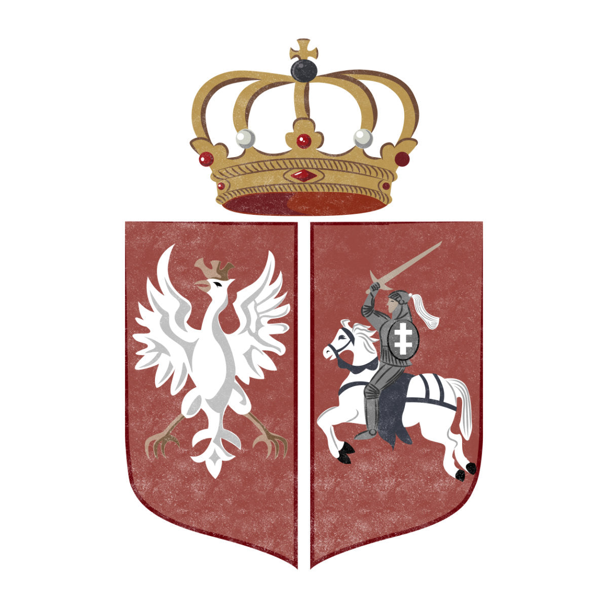 Biały UNISEX T-shirt Herb powstańczy