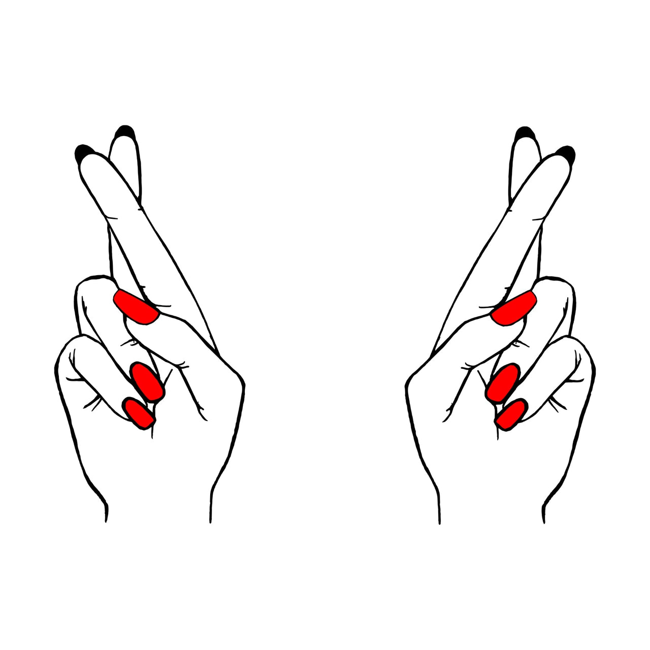 Biała T-shirt palce