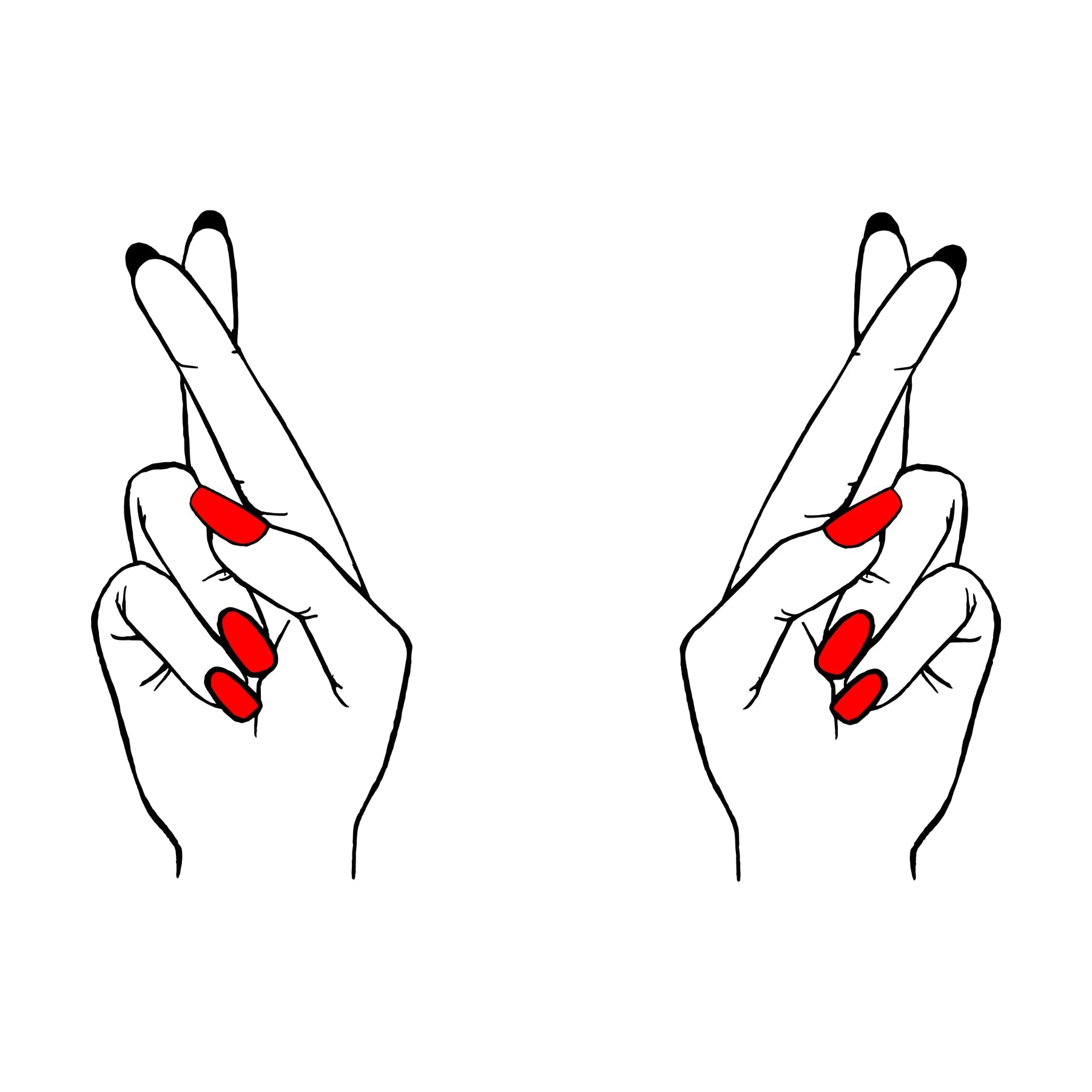 Biała T-shirt palce