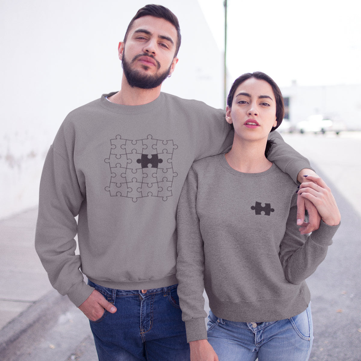 Hallid kapuutsita dressipluusid paaridele „Pusle”