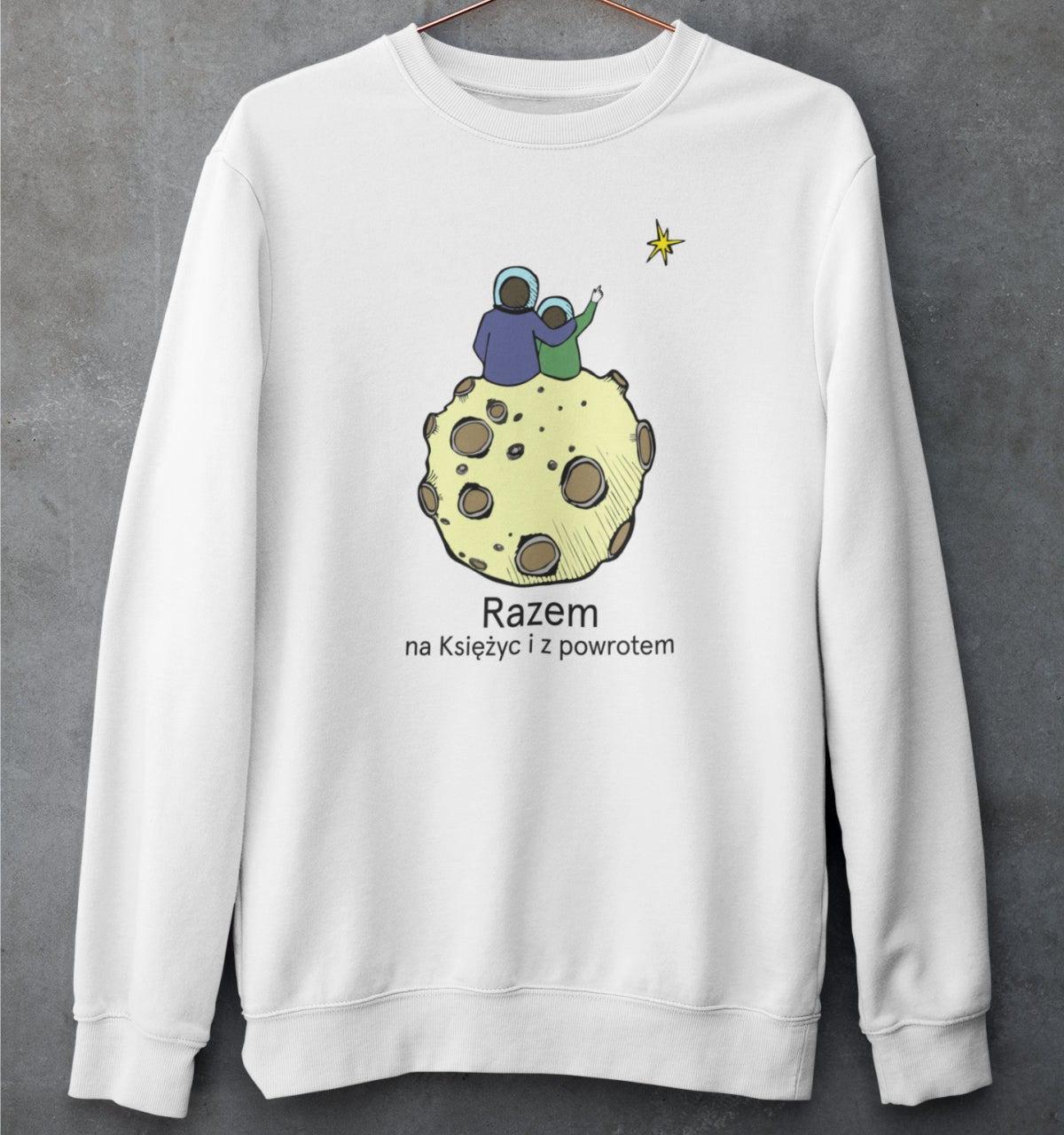 Bluza biała "Razem na Księżyc i powrót" (Wyprodukowany towar)