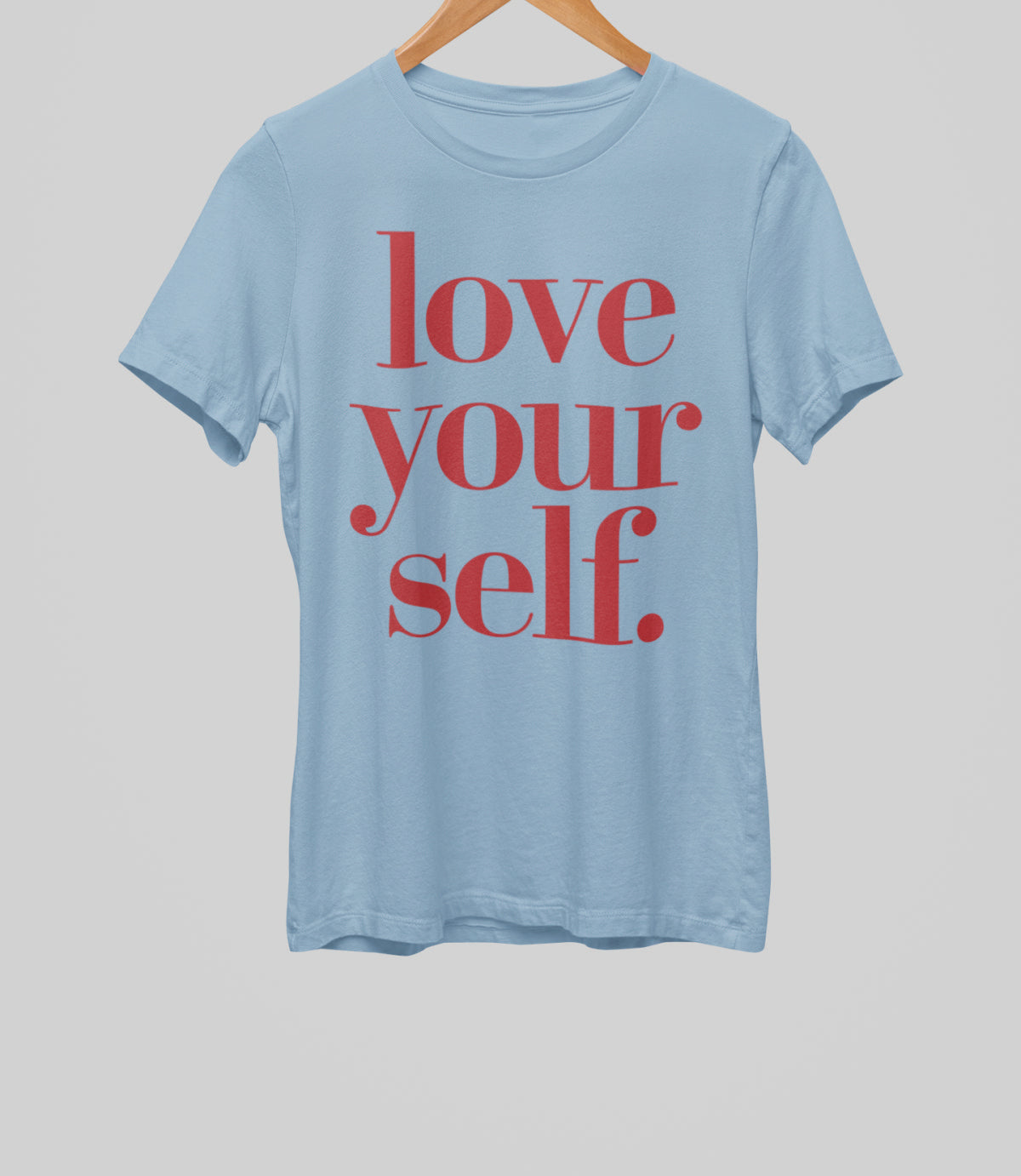 Szaroniebieska UNISEX koszulka "LOVE YOURSELF"