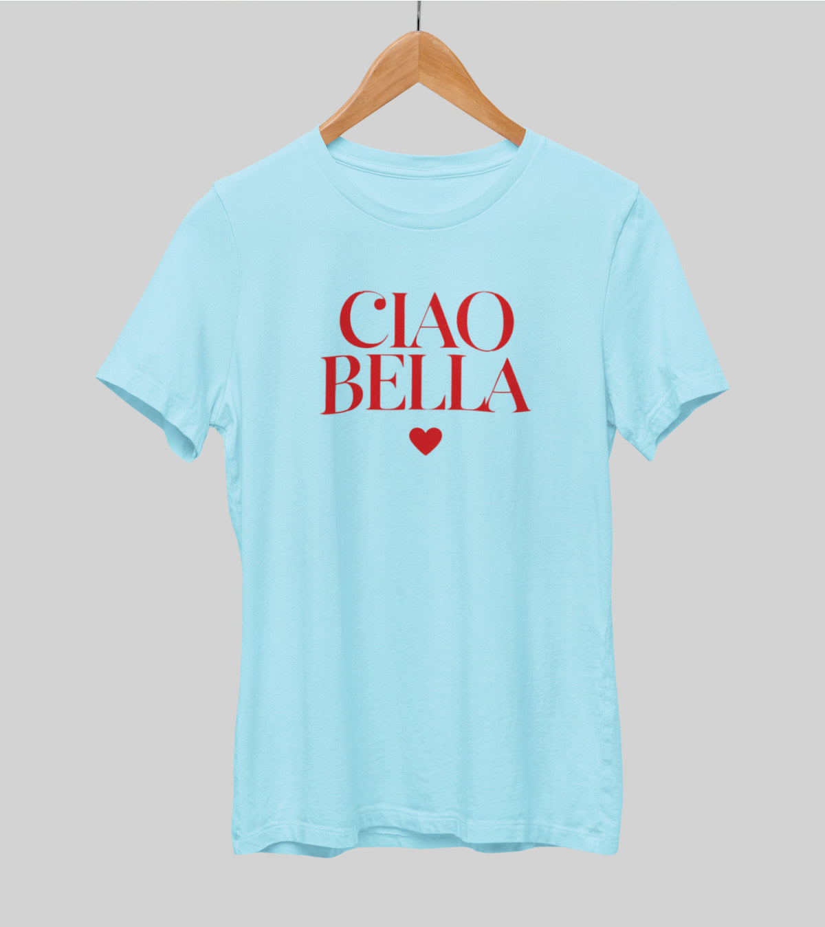 Jasnoniebieska UNISEX koszulka "CIAO BELLA"