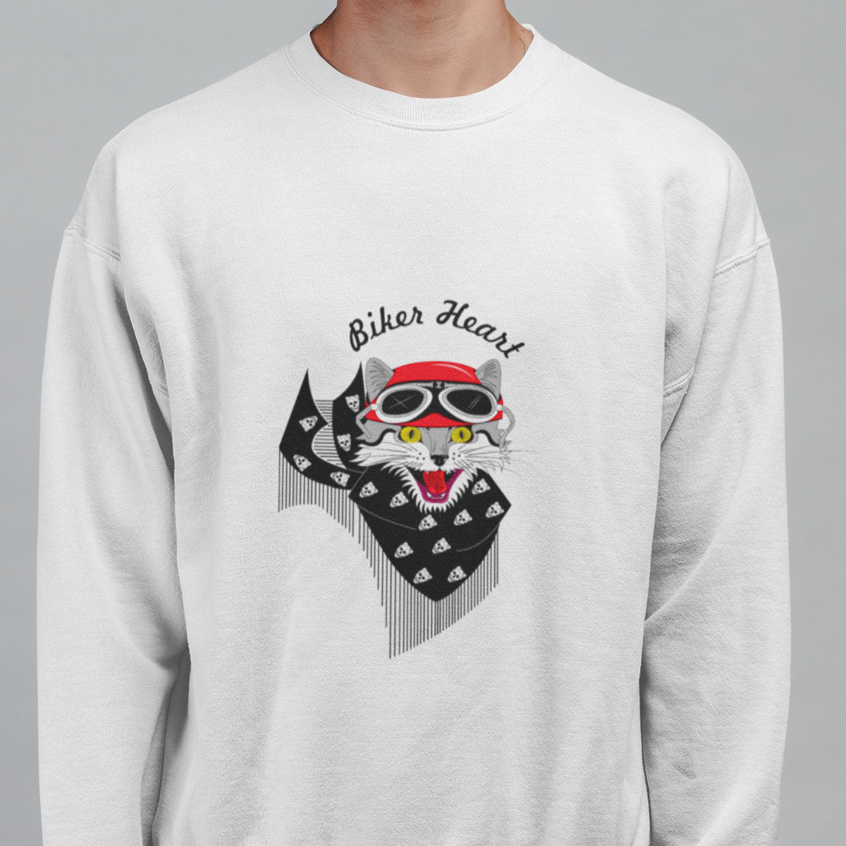Biała bluza Biker heart