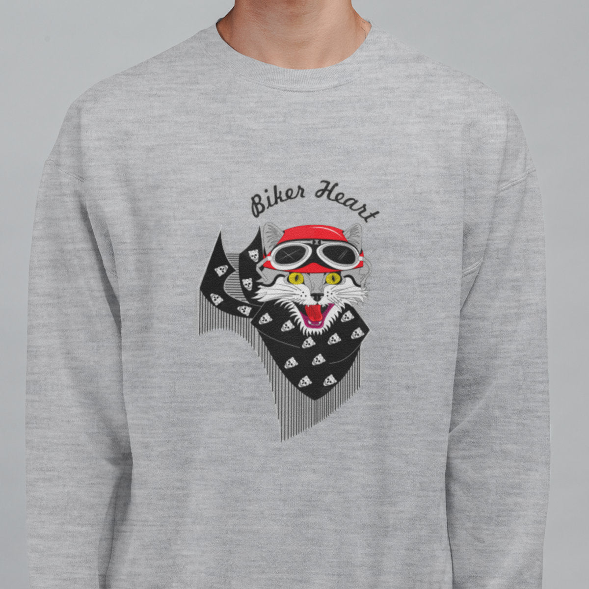 Bluza melanżowa szara Biker heart
