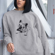 Bluza melanżowa szara Buldog francuski