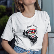 Biały T-shirt Biker heart