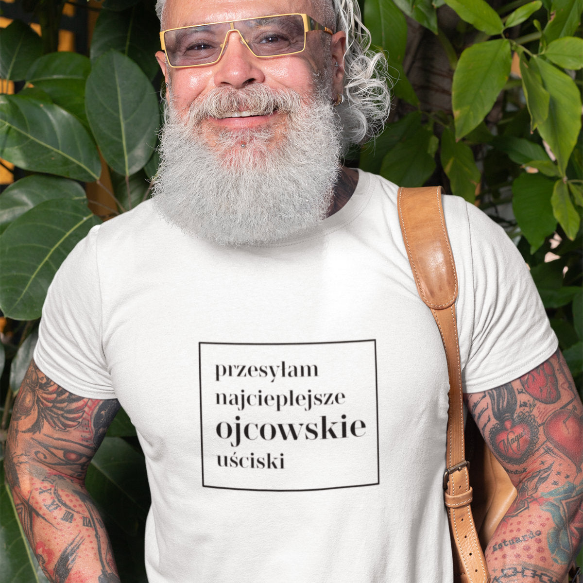 Biały UNISEX T-shirt Ojcowskie uściski