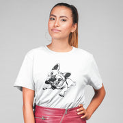 Biała T-shirt buldog francuski