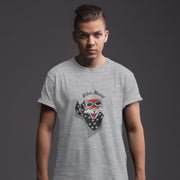 Melanżowy szary T-shirt Biker heart