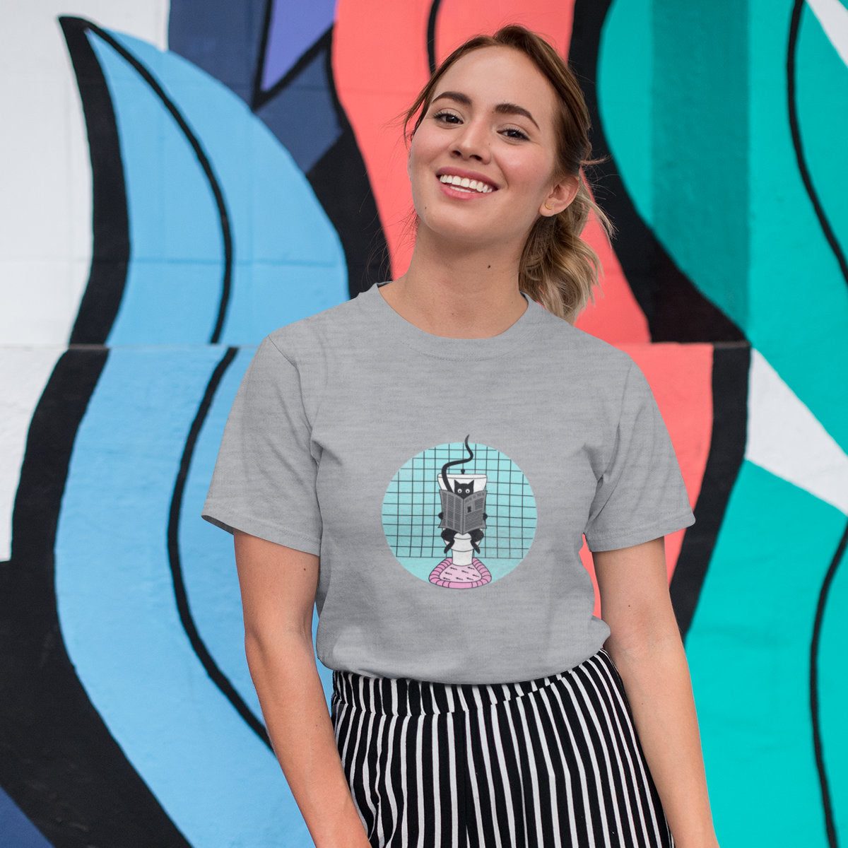 Melanżowa szara T-shirt Biorąc czas dla siebie