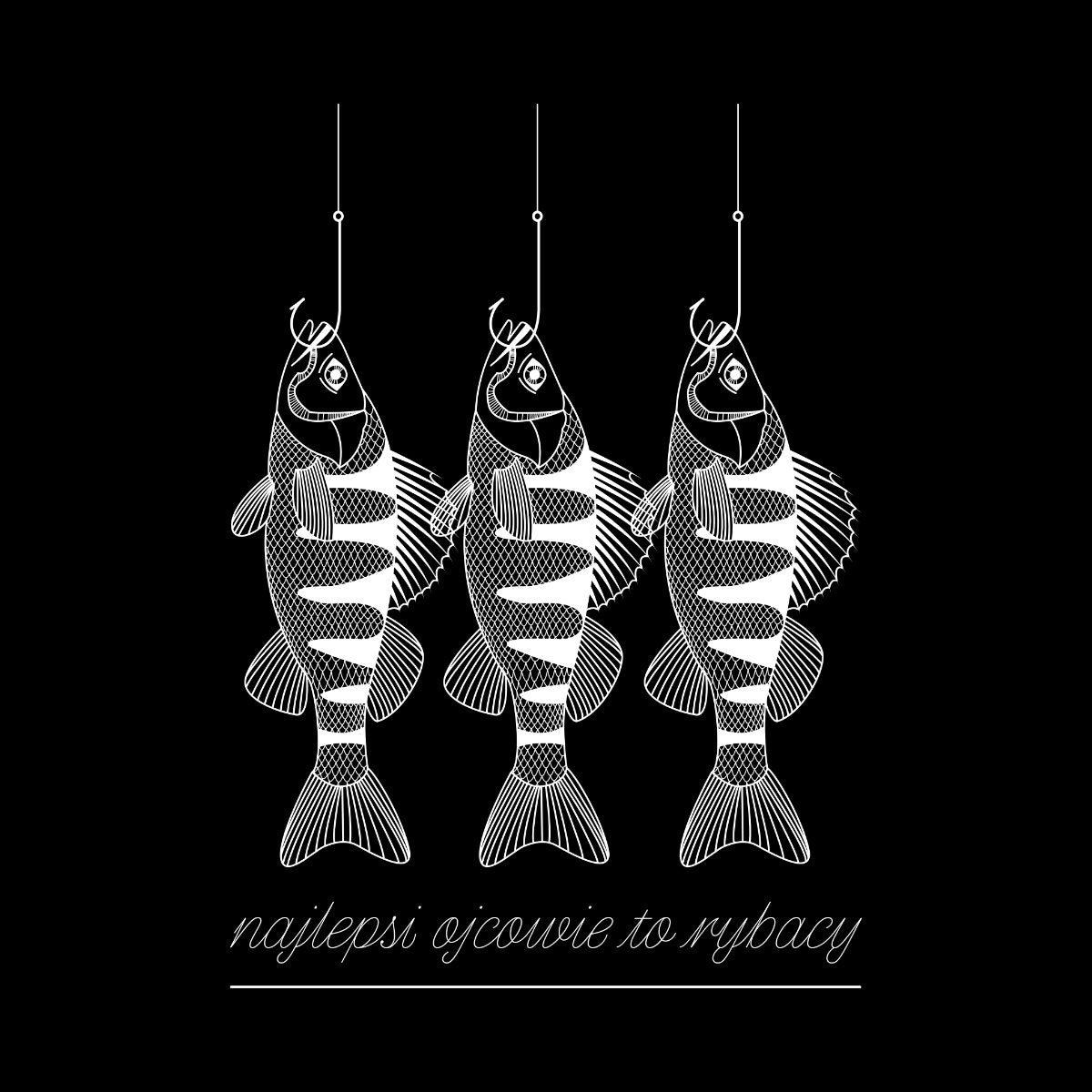 Czarny UNISEX T-shirt Najlepsi ojcowie to rybacy